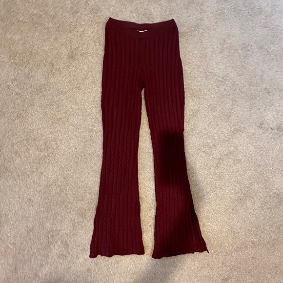 Free People Milk It Women's Burgundy Trousers - Picture 4 of 9